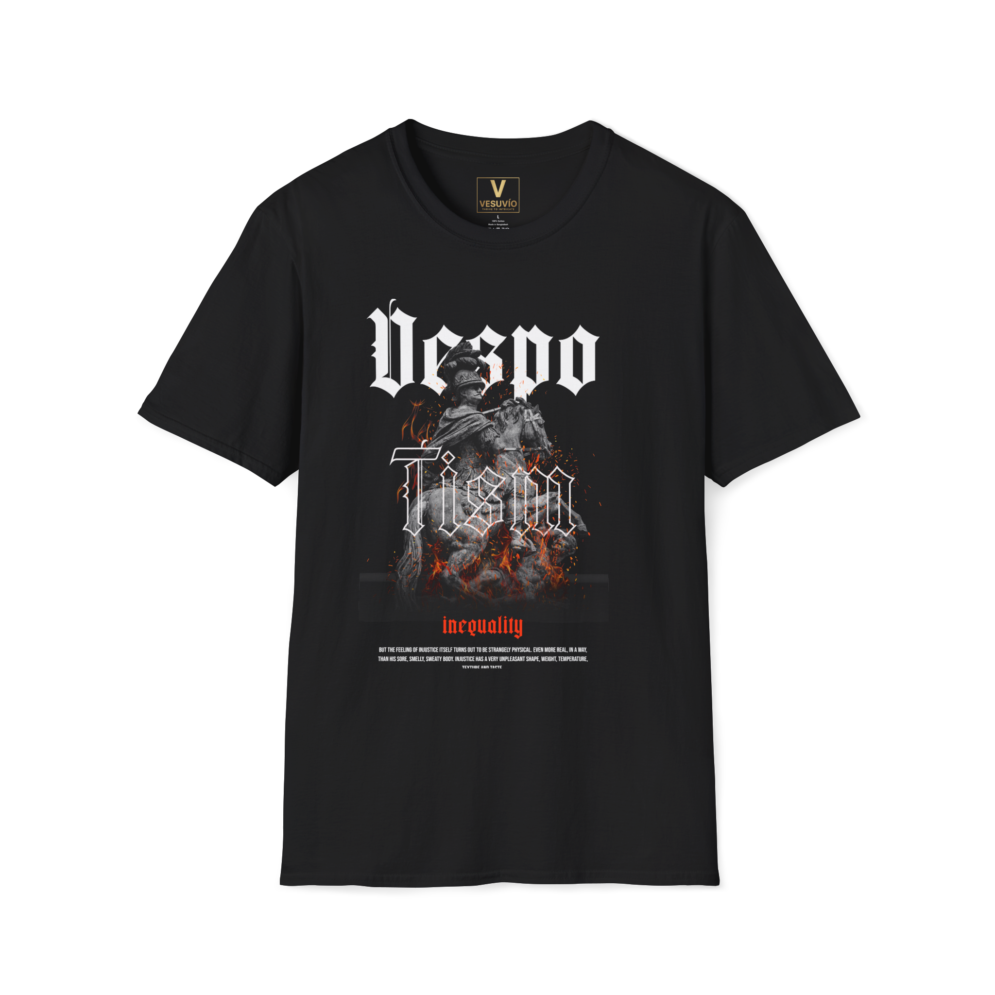 Gothic Skull Flames T-Shirt — 'Despo' Vintage Metal Band Graphic Tee