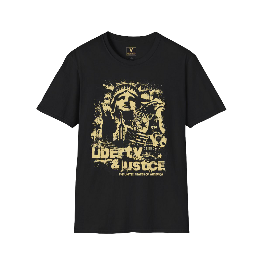 Liberty & Justice Statue of Liberty T-Shirt — Patriotic USA Graphic Tee